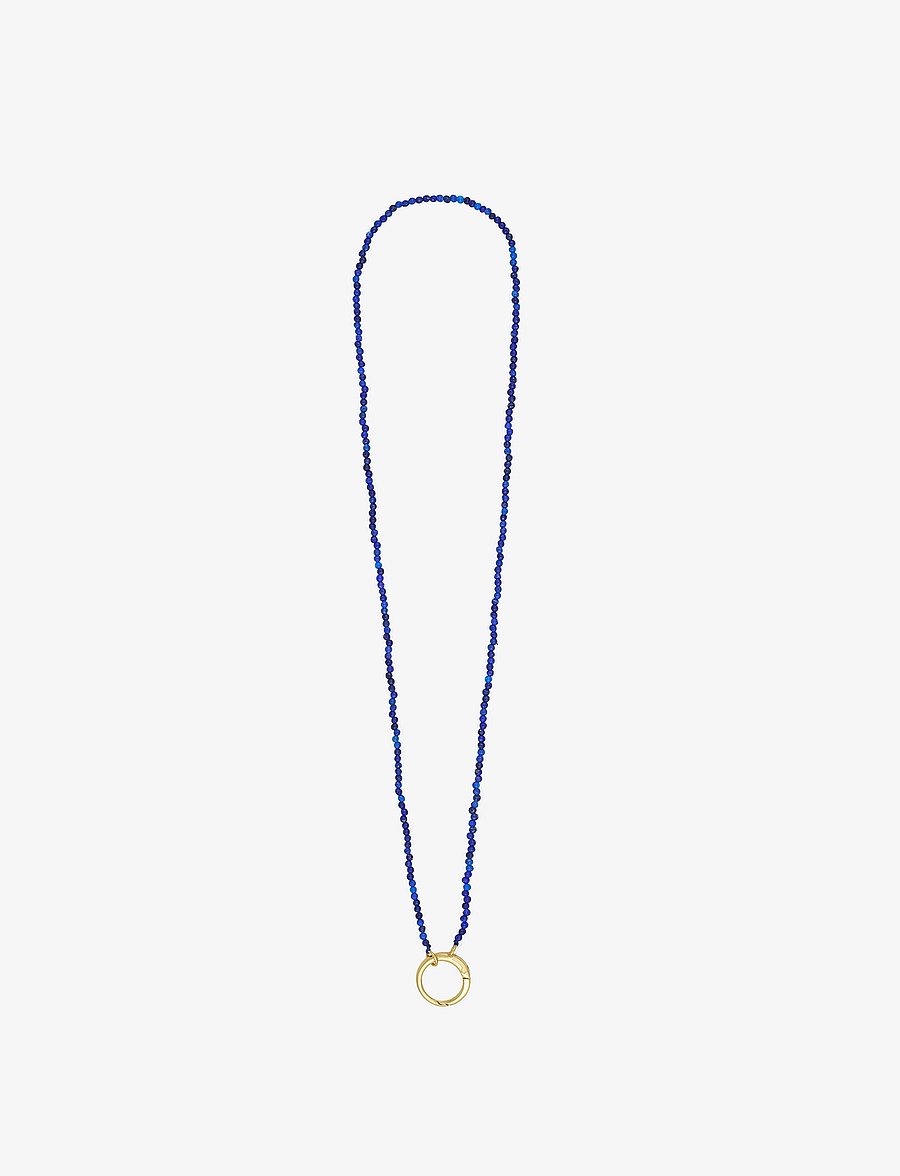 Design Letters - Gemstone Charm Lock Chain - halskæder - blue - 1