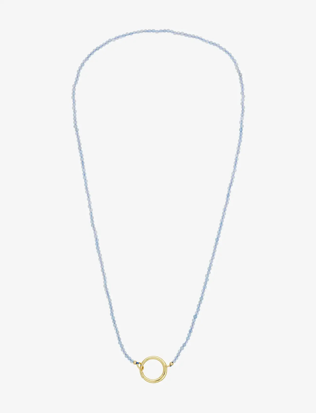 Design Letters - Gemstone Charm Lock Chain - halsketten - gold - 1