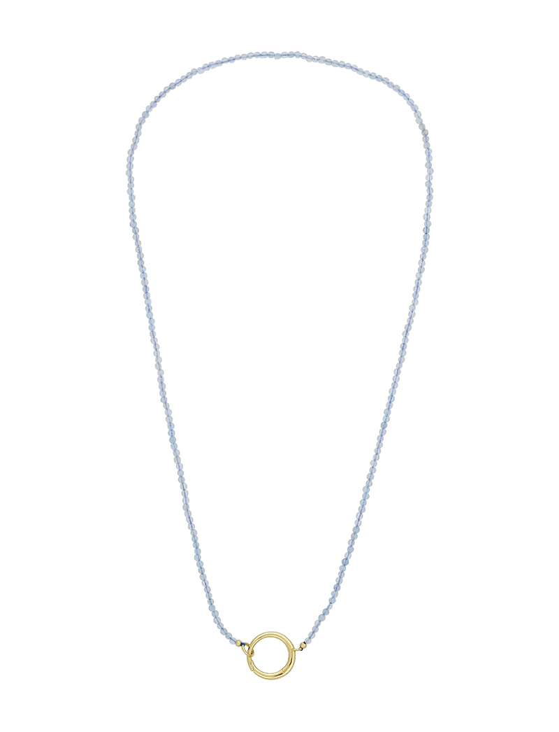 Design Letters - Gemstone Charm Lock Chain - halsketten - gold - 1