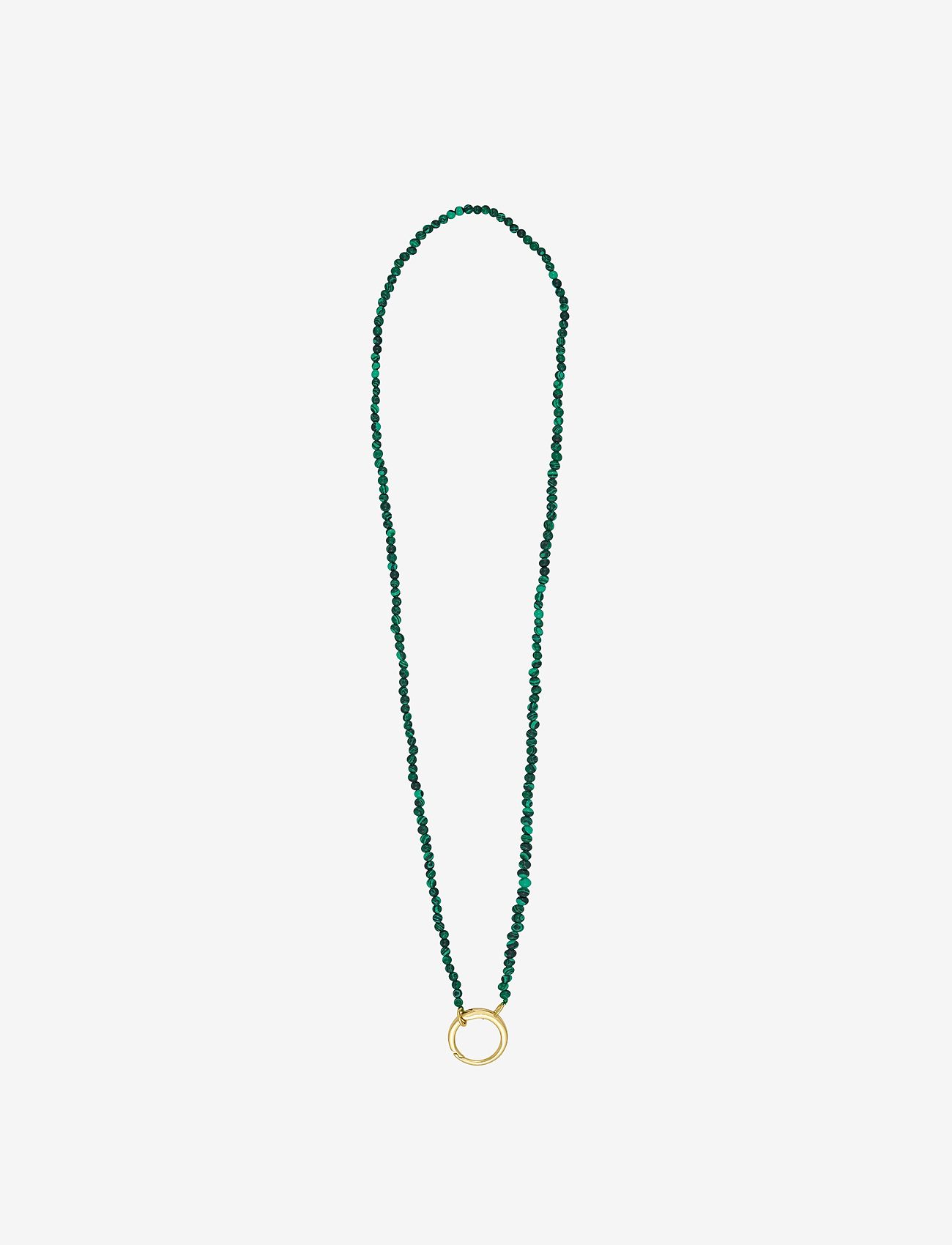 Design Letters - Gemstone Charm Lock Chain - halsketten - green - 1