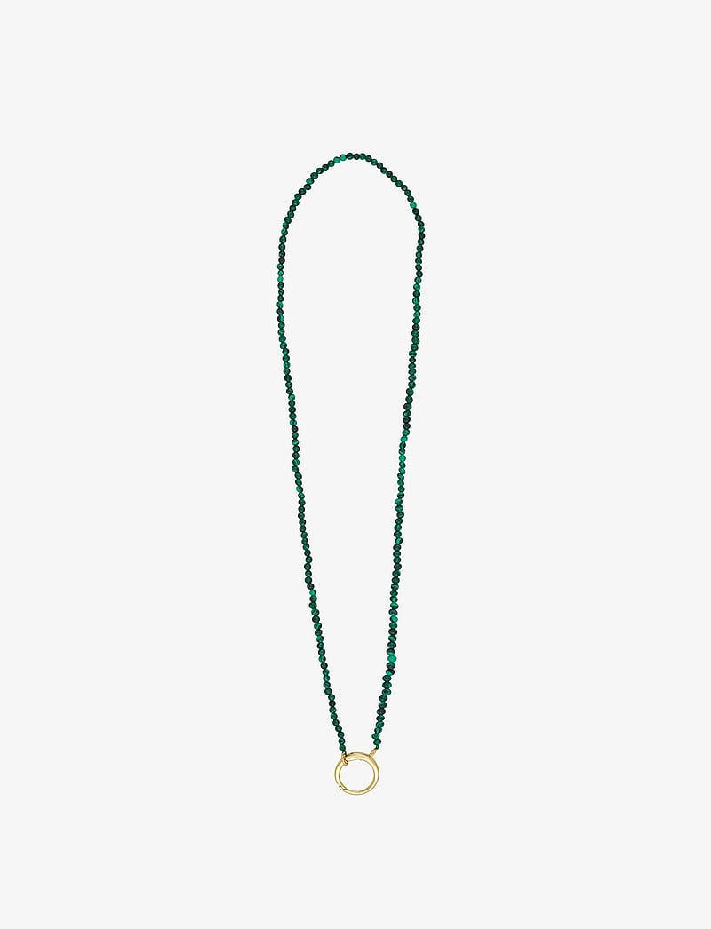 Design Letters - Gemstone Charm Lock Chain - halsketten - green - 1