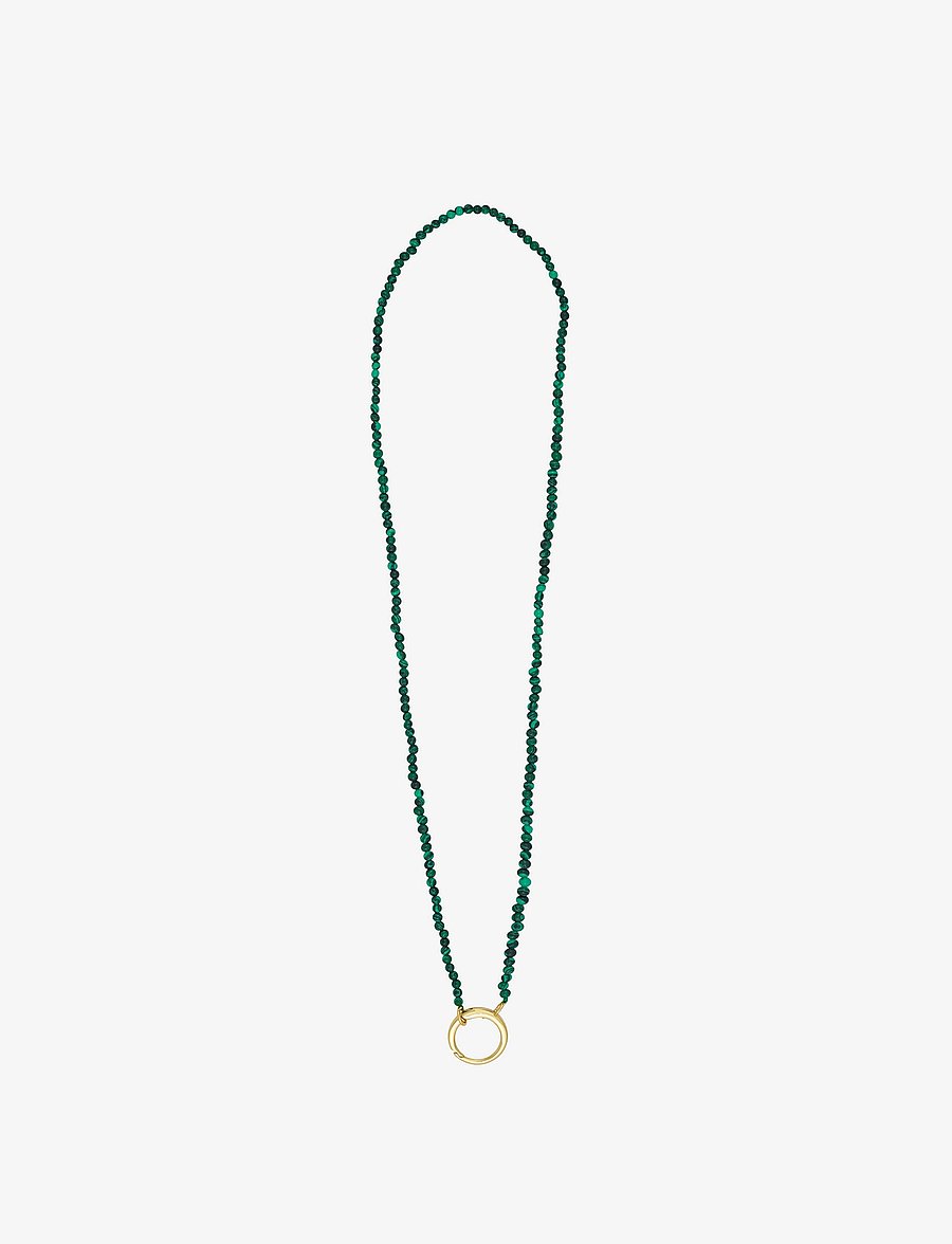 Design Letters - Gemstone Charm Lock Chain - kaelaketid - green - 1