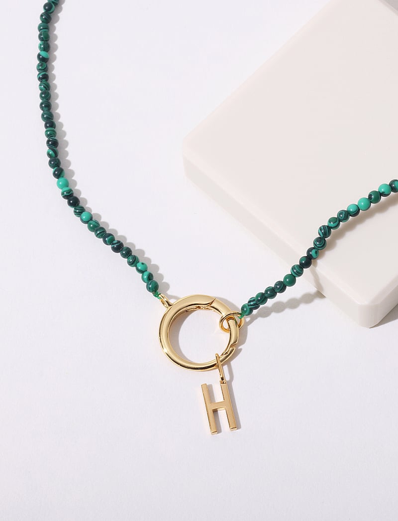 Design Letters - Gemstone Charm Lock Chain - halsketten - green - 3