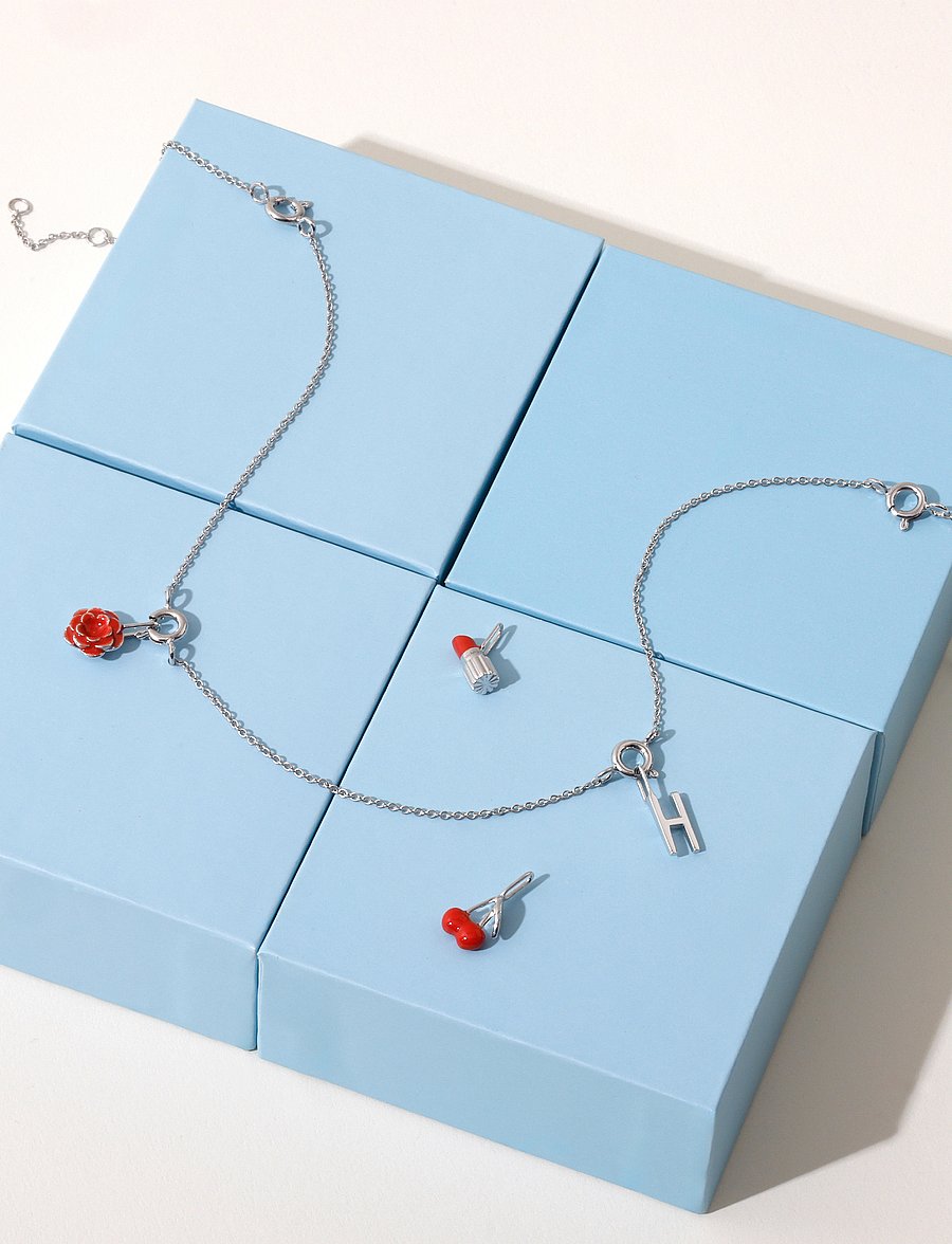 Design Letters - Ruth Anchor charm lock necklace, silver - keðjuhálsmen - silver - 4