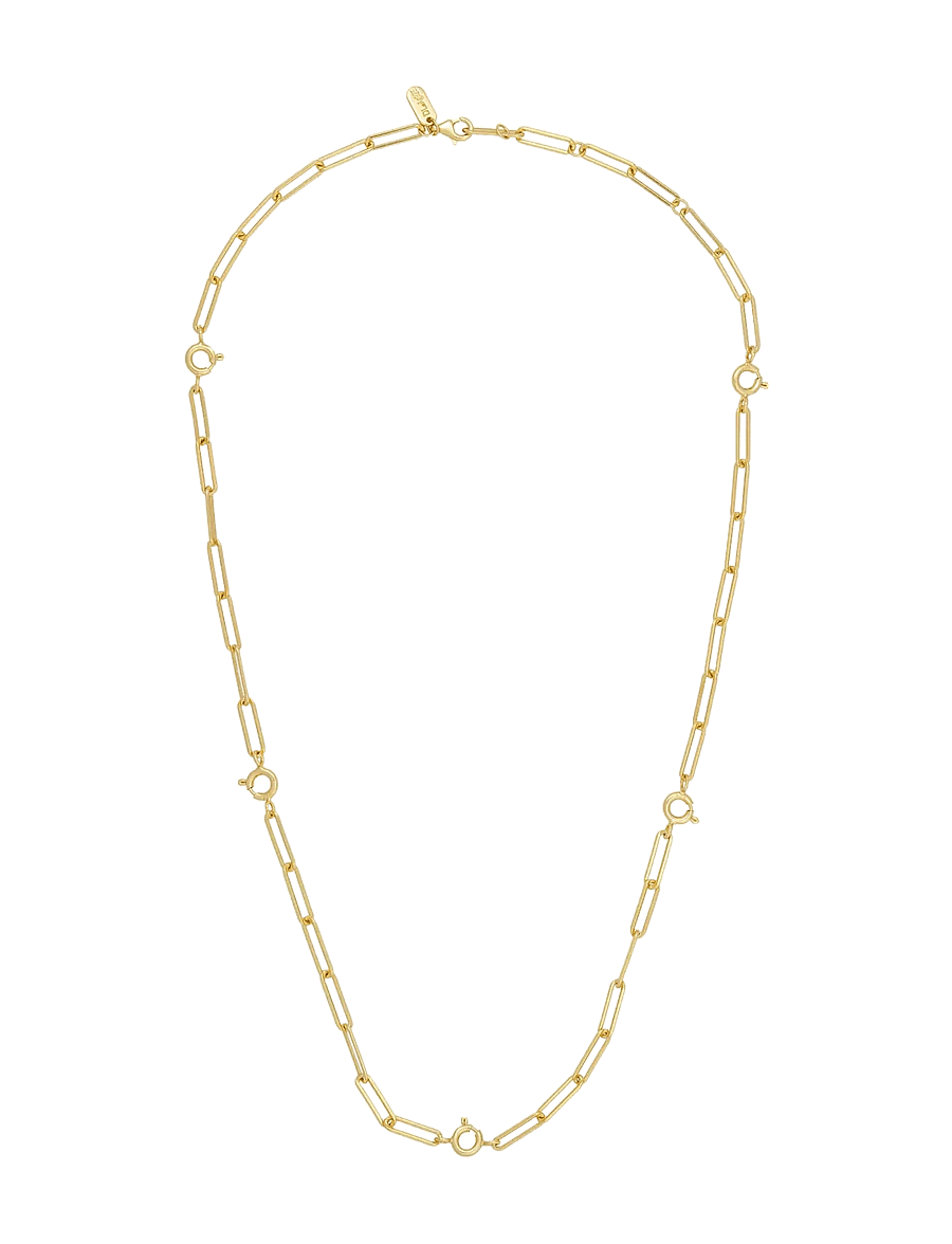 Design Letters - Ruth large chunky charm lock necklace, gold plated - grandininiai karoliai - gold - 1