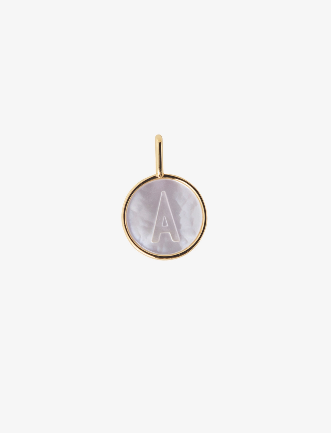 Design Letters Pearl Charm Gold A-Z, Kvinder, Perle Initial Vedhæng, Guld, Str: Ø:12MM
