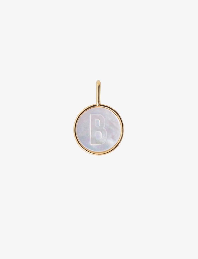 Design Letters - Pearl charm Gold A-Z - vedhæng - gold - 0