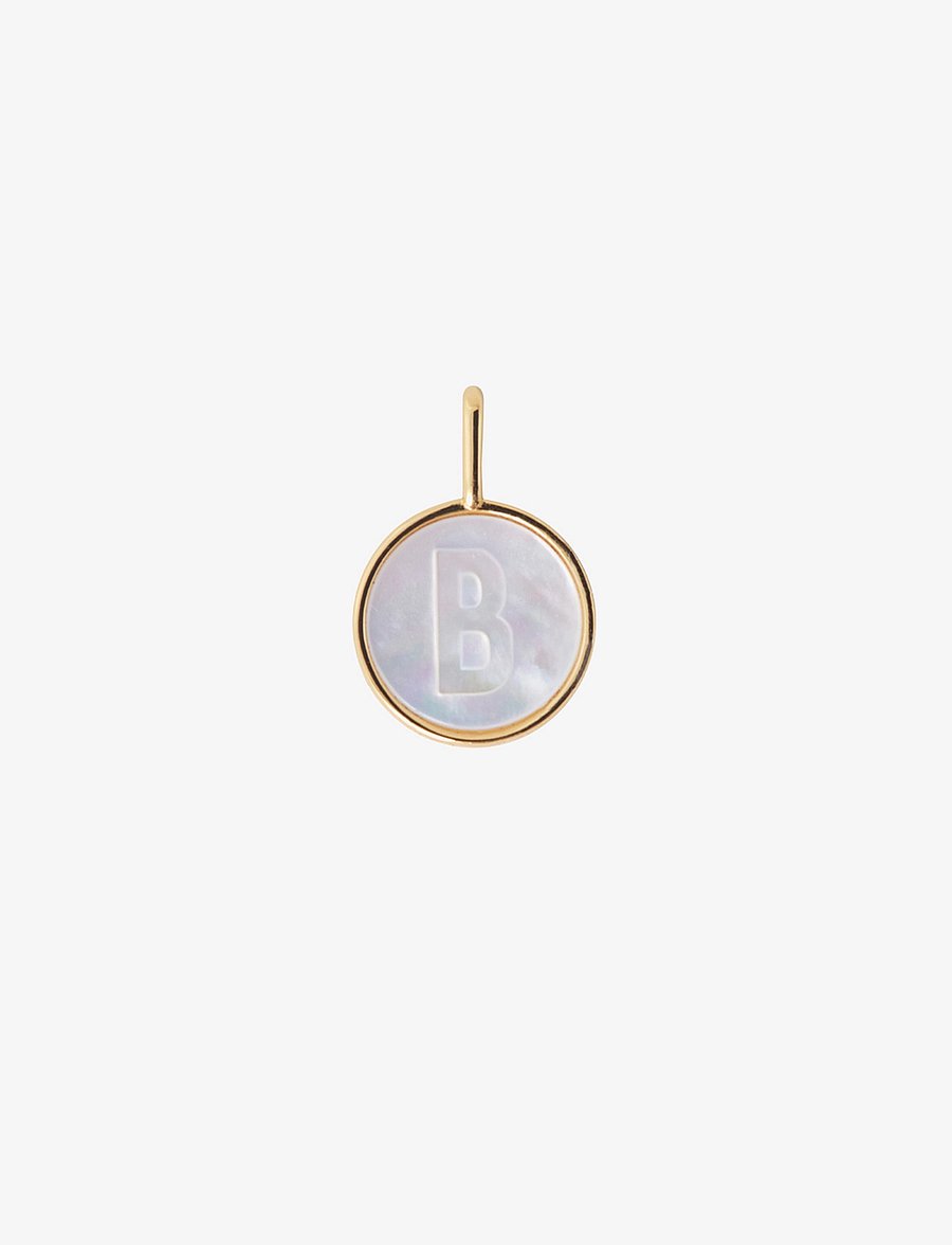 Design Letters - Pearl charm Gold A-Z - anhänger - gold - 0