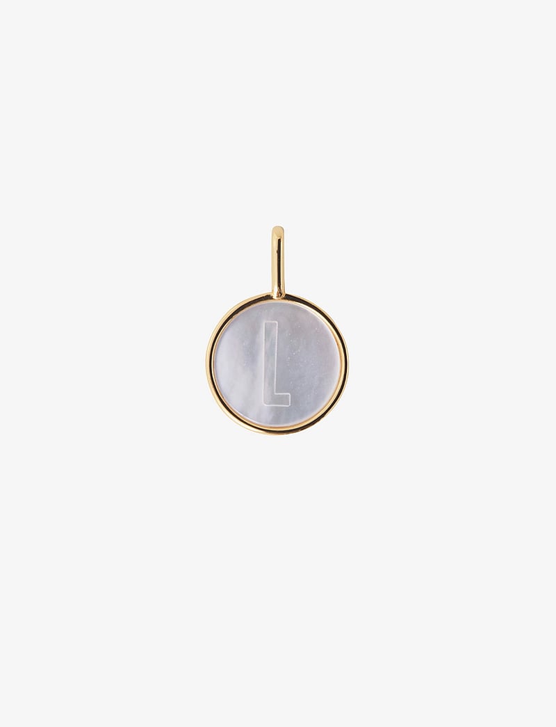 Design Letters - Pearl charm Gold A-Z - vedhæng - gold - 0