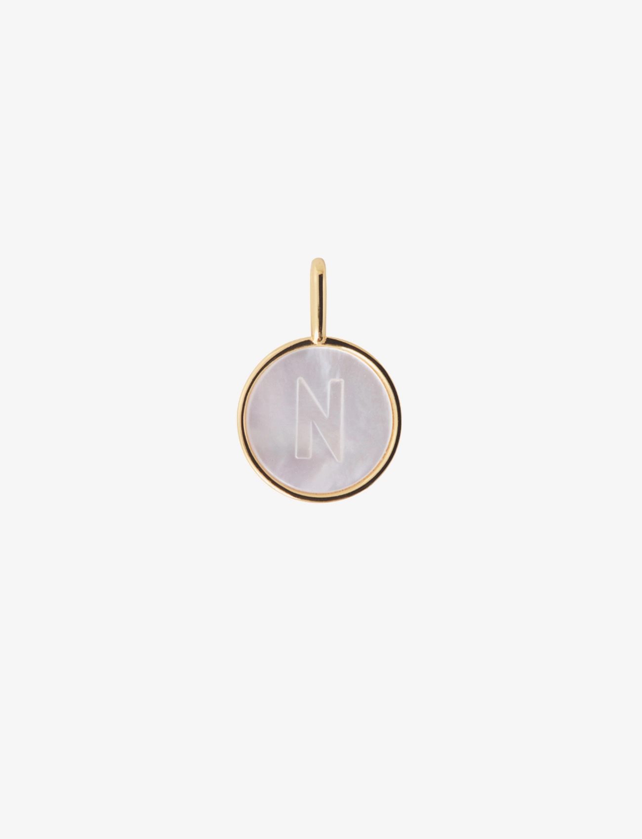 Design Letters Pearl Charm Gold A-Z, Kvinder, Perle Initial Vedhæng, Guld, Str: ONE SIZE