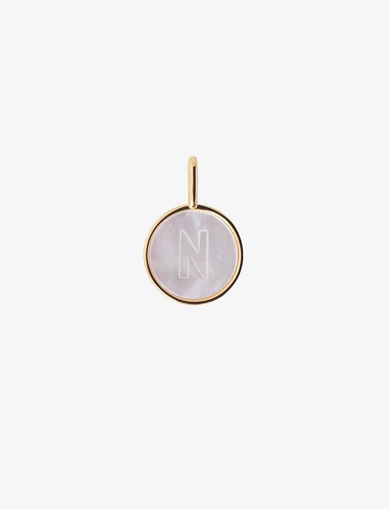 Design Letters - Pearl charm Gold A-Z - vedhæng - gold - 0