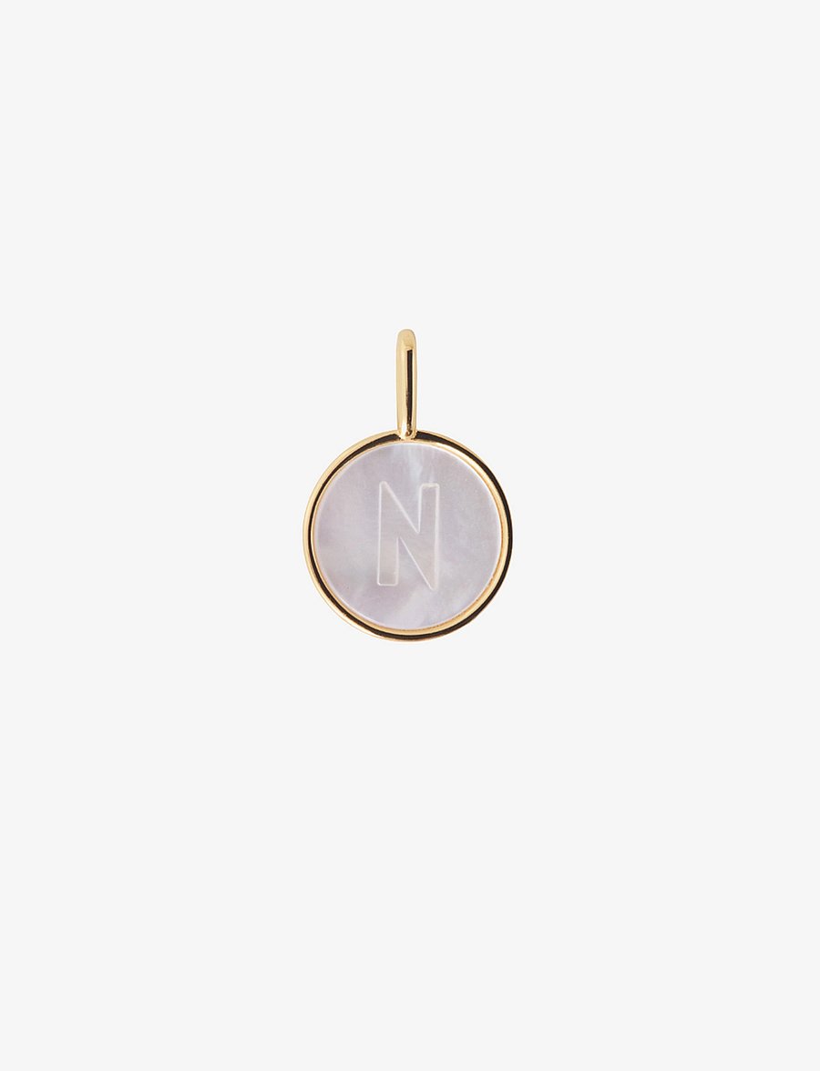 Design Letters - Pearl charm Gold A-Z - anhänger - gold - 0
