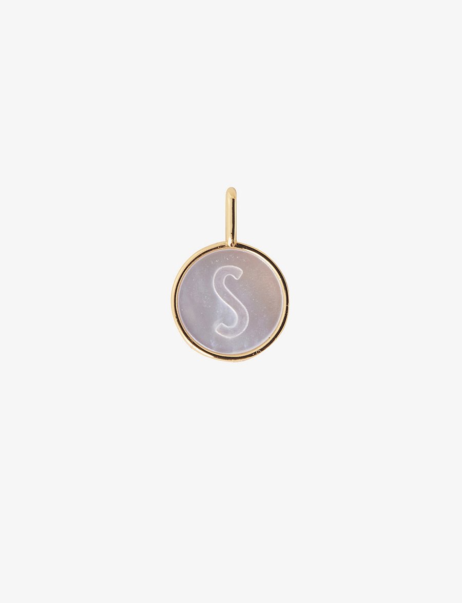 Design Letters - Pearl charm Gold A-Z - anhänger - gold - 0
