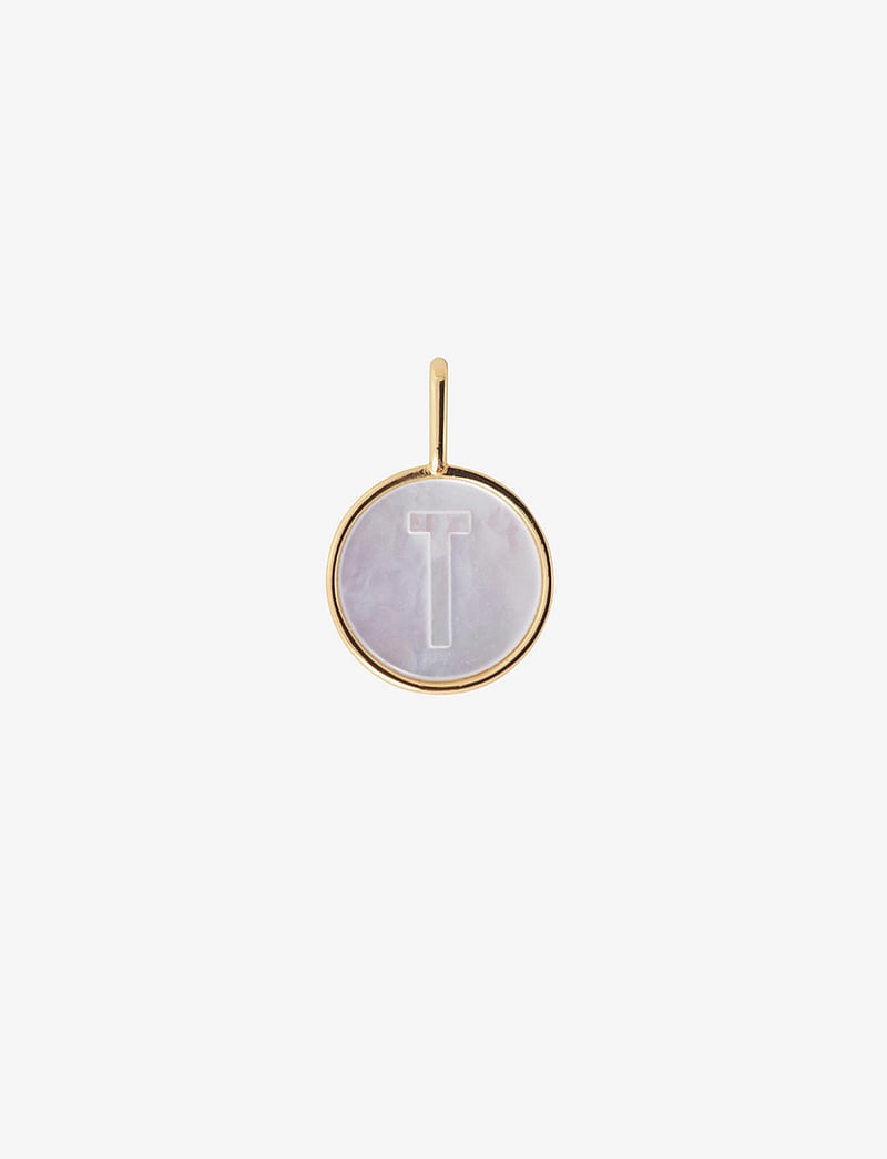 Design Letters - Pearl charm Gold A-Z - vedhæng - gold - 0