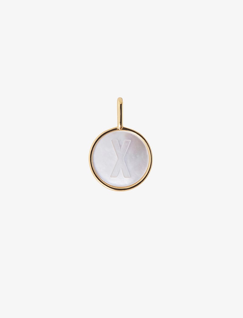 Design Letters - Pearl charm Gold A-Z - vedhæng - gold - 0
