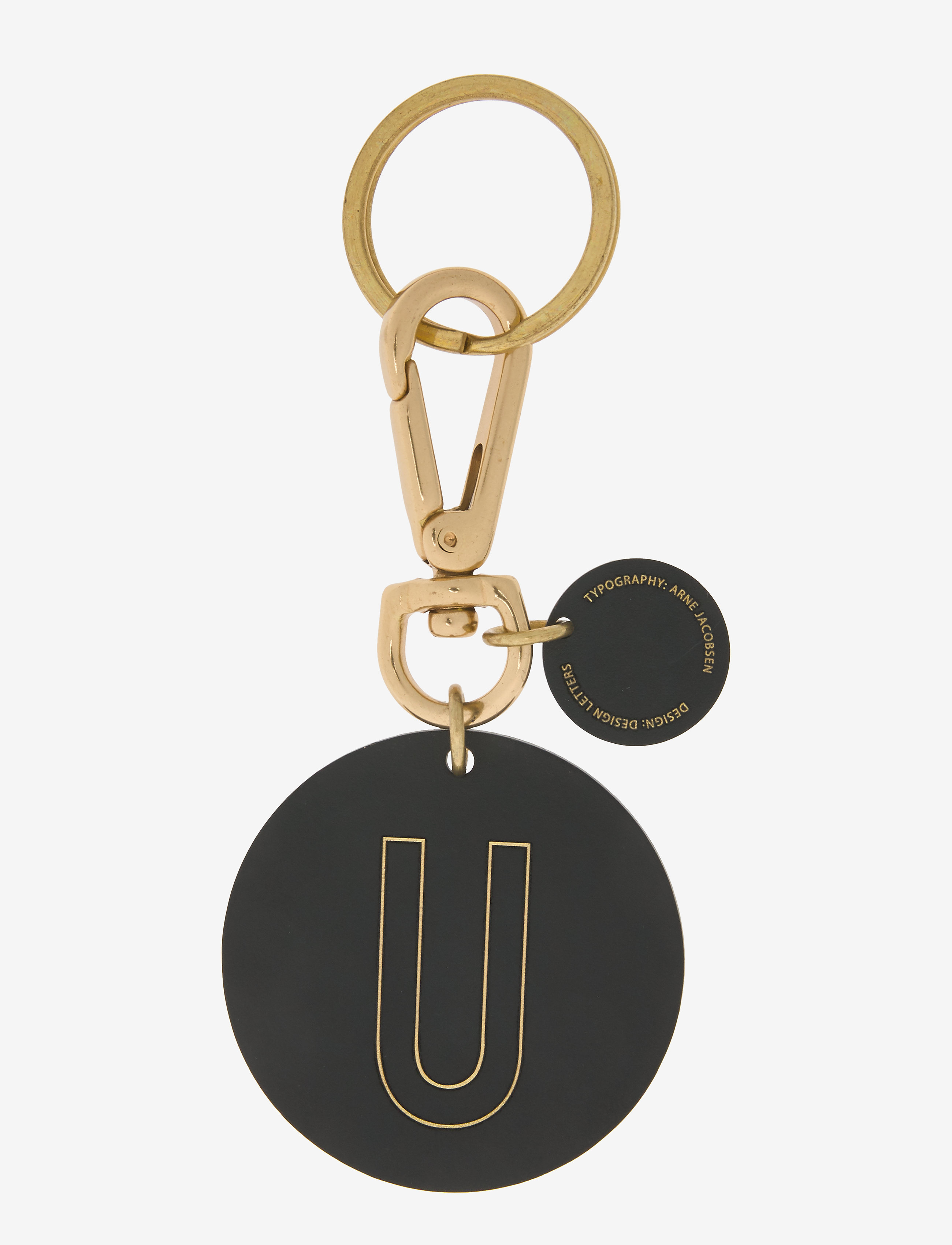 Design Letters Personal Key ring & bagtag - Accessoires - BRASS / black