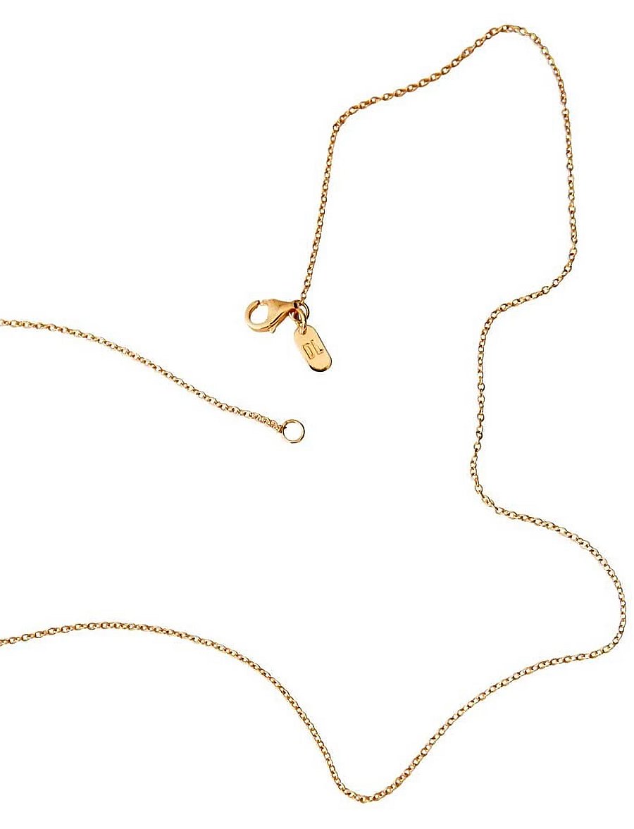 Design Letters - 60 cm chain 18k gold plated silver - halsketten - gold - 3