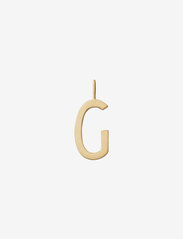 Design Letters - 16mm matt 18k gold plated silver a-z - festklær til outlet-priser - gold - 0