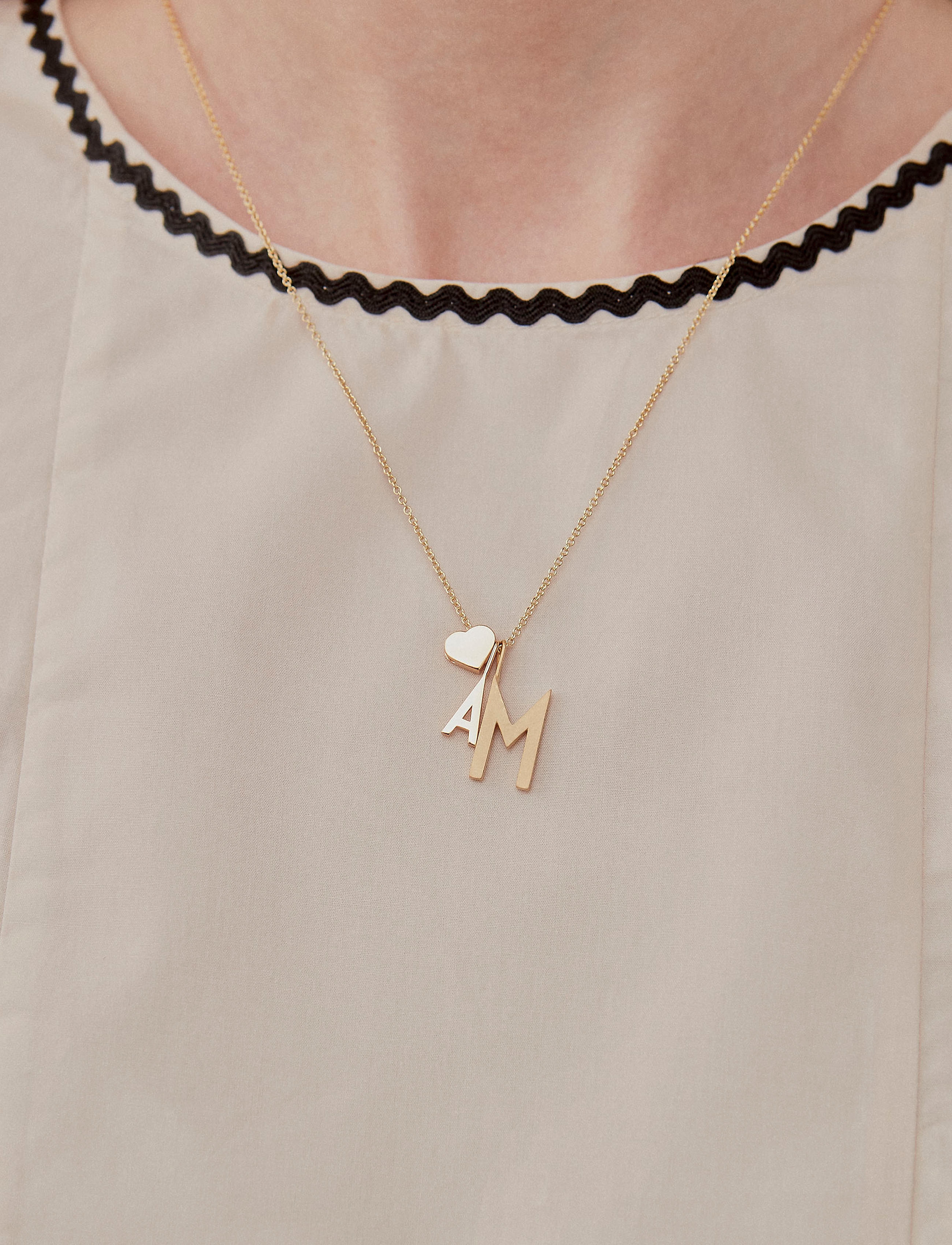 Design Letters Letter For Initial Necklace A-Z (18K Gold-Plated), 10 MM, Jewellery, Gold - Pendants, Frauen