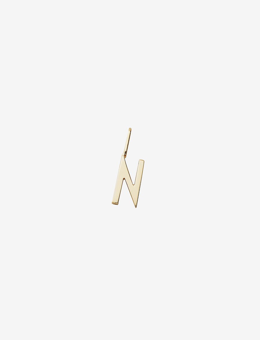 Design Letters - Letter for initial necklace A-Z (18K Gold-plated) - anhänger - gold - 0