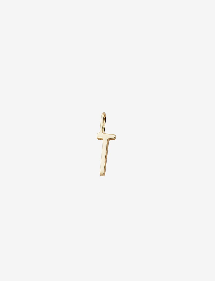 Design Letters - Letter for initial necklace A-Z (18K Gold-plated) - anhänger - gold - 0
