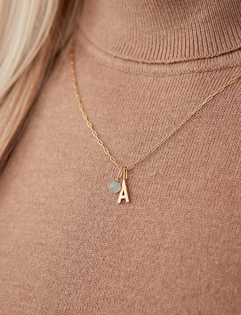 Design Letters - Letter for initial necklace A-Z (18K Gold-plated) - hangers - gold - 3