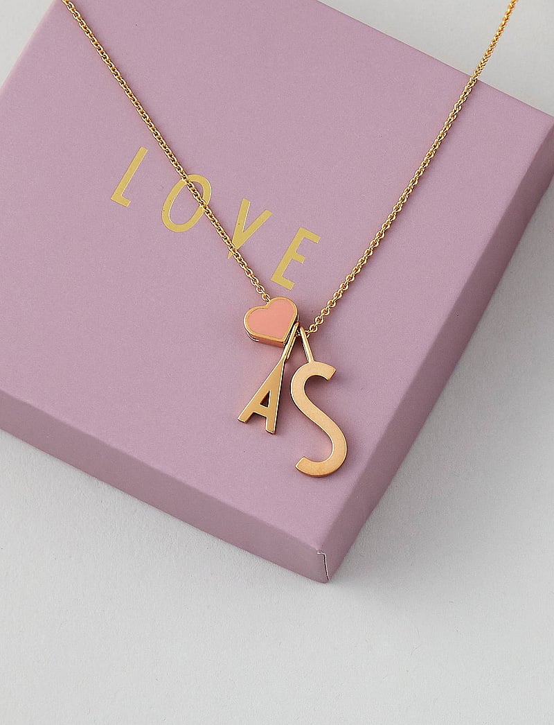 Design Letters - Letter for initial necklace A-Z (18K Gold-plated) - hangers - gold - 4