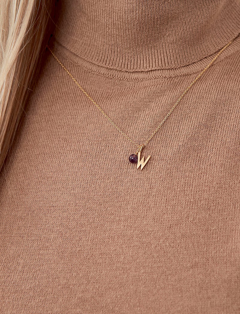 Design Letters - Letter for initial necklace A-Z (18K Gold-plated) - hangers - gold - 5
