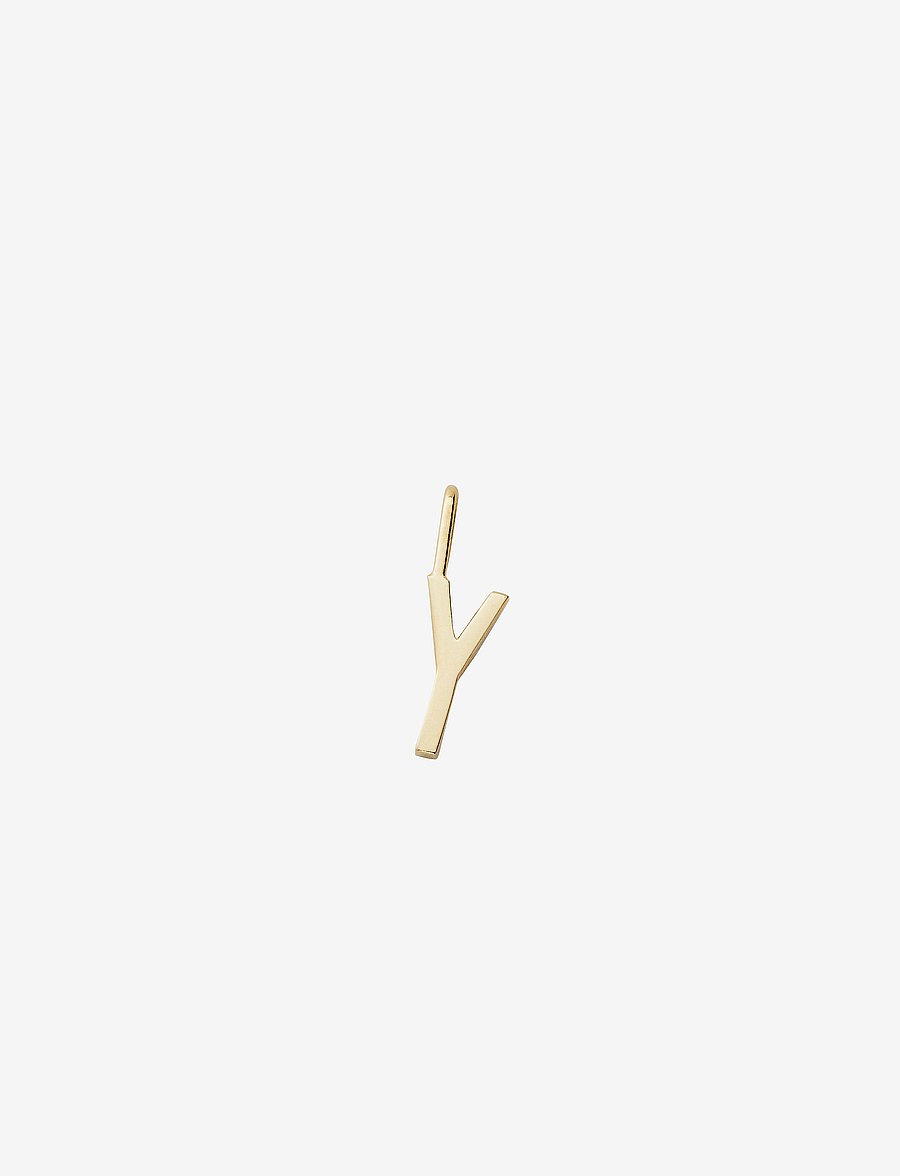 Design Letters - Letter for initial necklace A-Z (18K Gold-plated) - anhänger - gold - 0