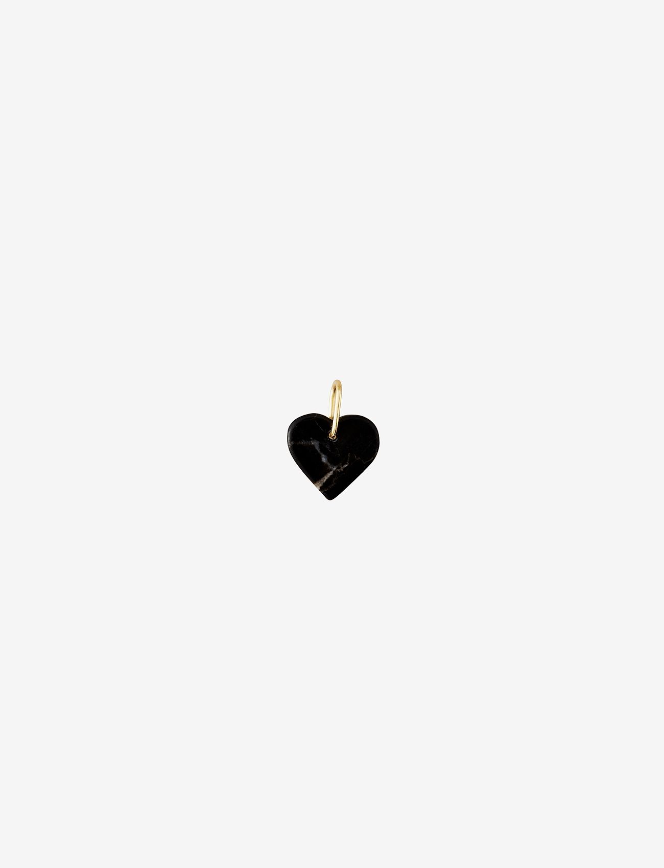 Design Letters - STONE HEART, GOLD - vedhæng - black - 0