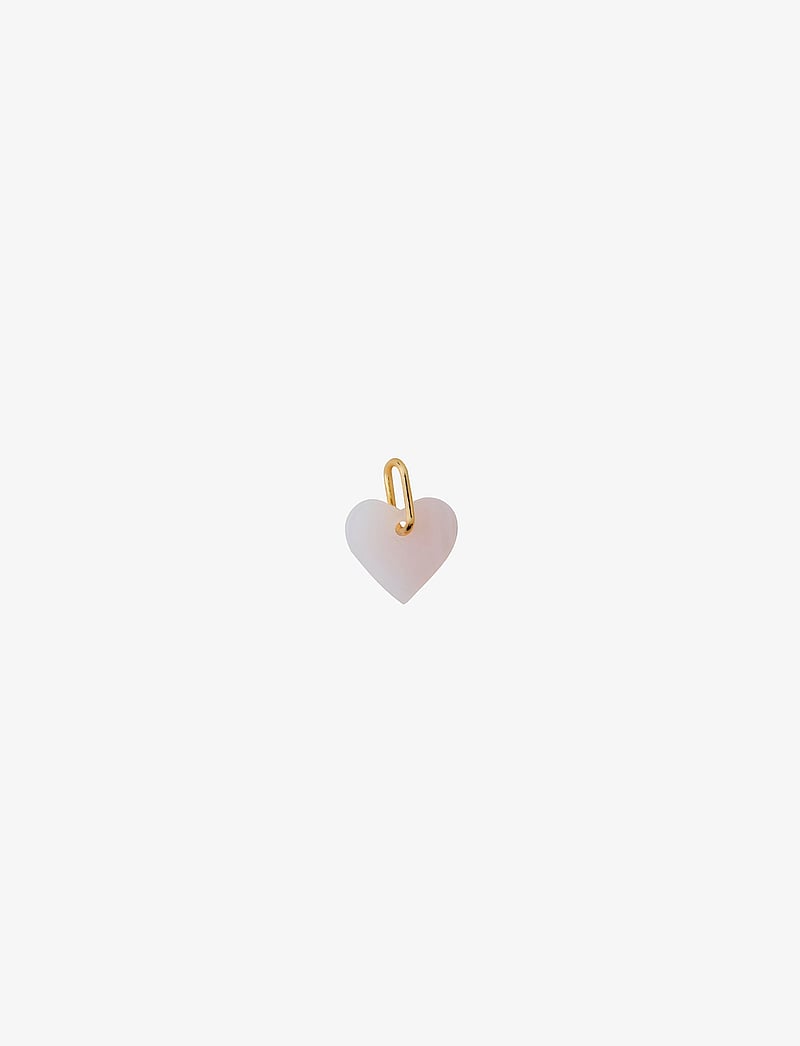 Design Letters - STONE HEART, GOLD - vedhæng - pink - 0