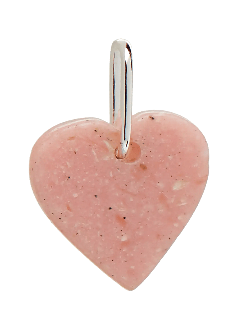 Design Letters - STONE HEART, SILVER - anhänger - pink - 0