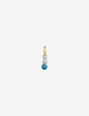 Pearl Stick Charm 4mm Gold Plated - BLUE