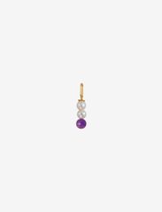 Pearl Stick Charm 4mm Gold Plated - PURPLE