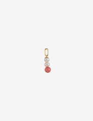 Pearl Stick Charm 4mm Gold Plated - RED