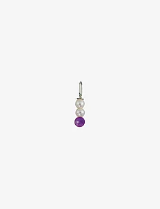 Pearl Stick Charm 4mm Silver, Design Letters