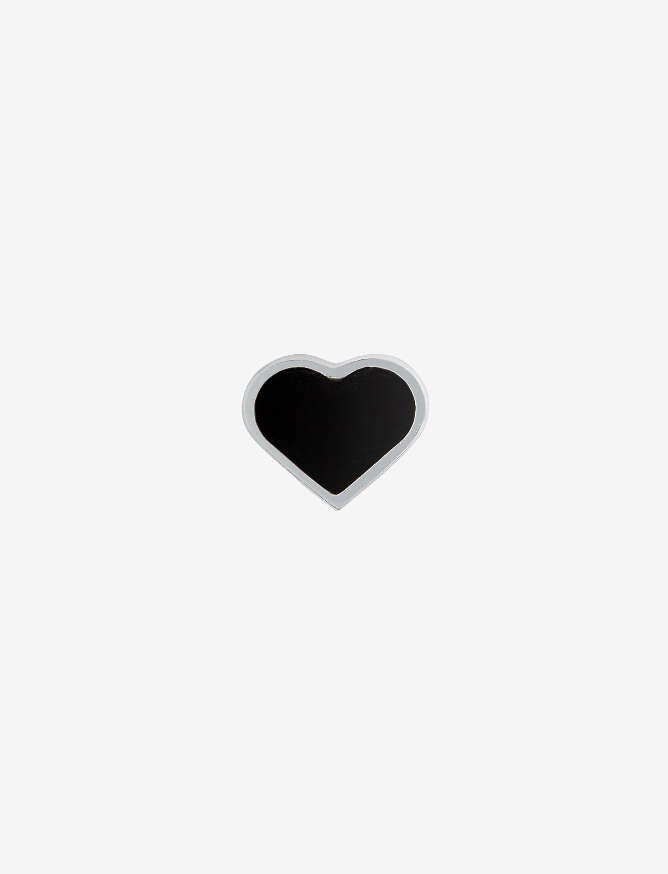 Design Letters - Enamel Heart Charm Silver - peoriided outlet-hindadega - black - 0