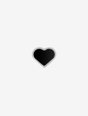 Enamel Heart Charm Silver - BLACK