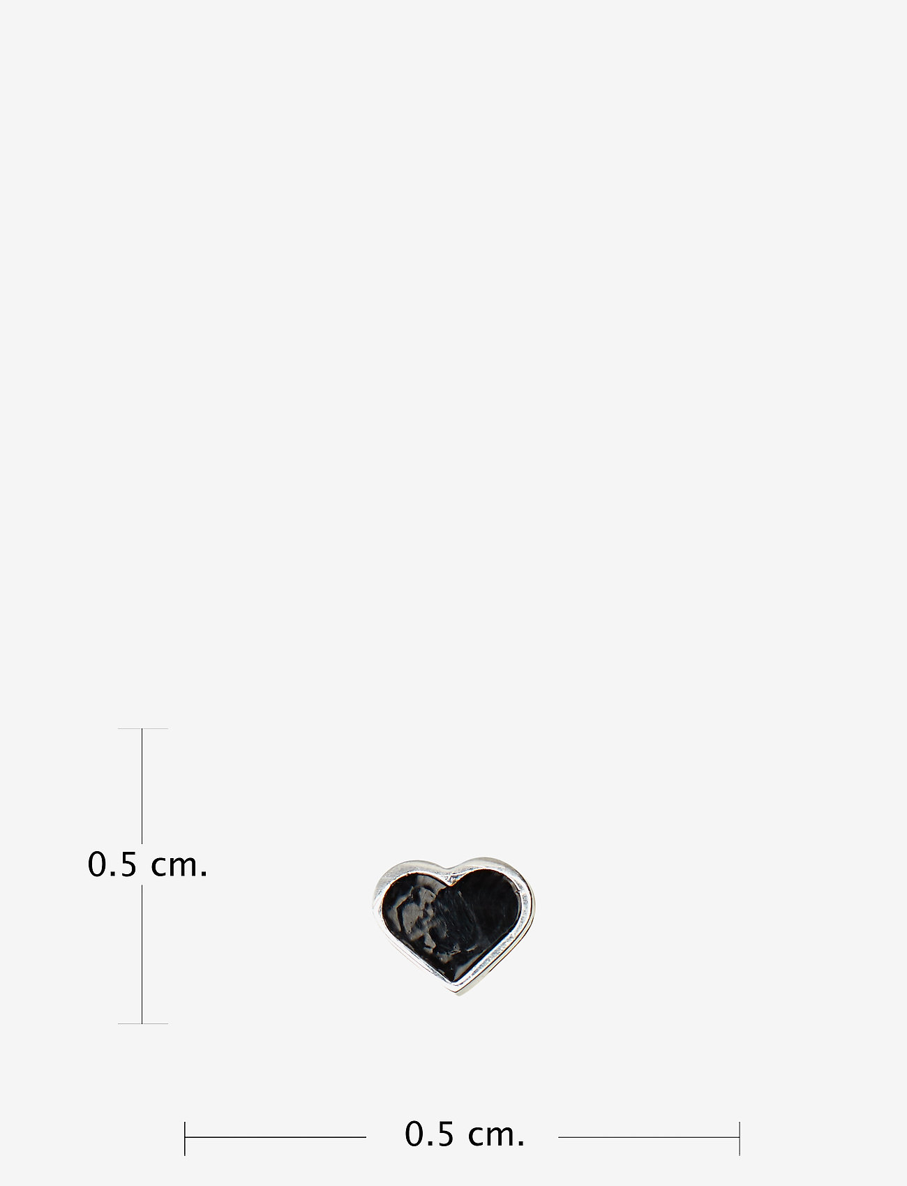 Design Letters - Enamel Heart Charm Silver - festklær til outlet-priser - black - 1
