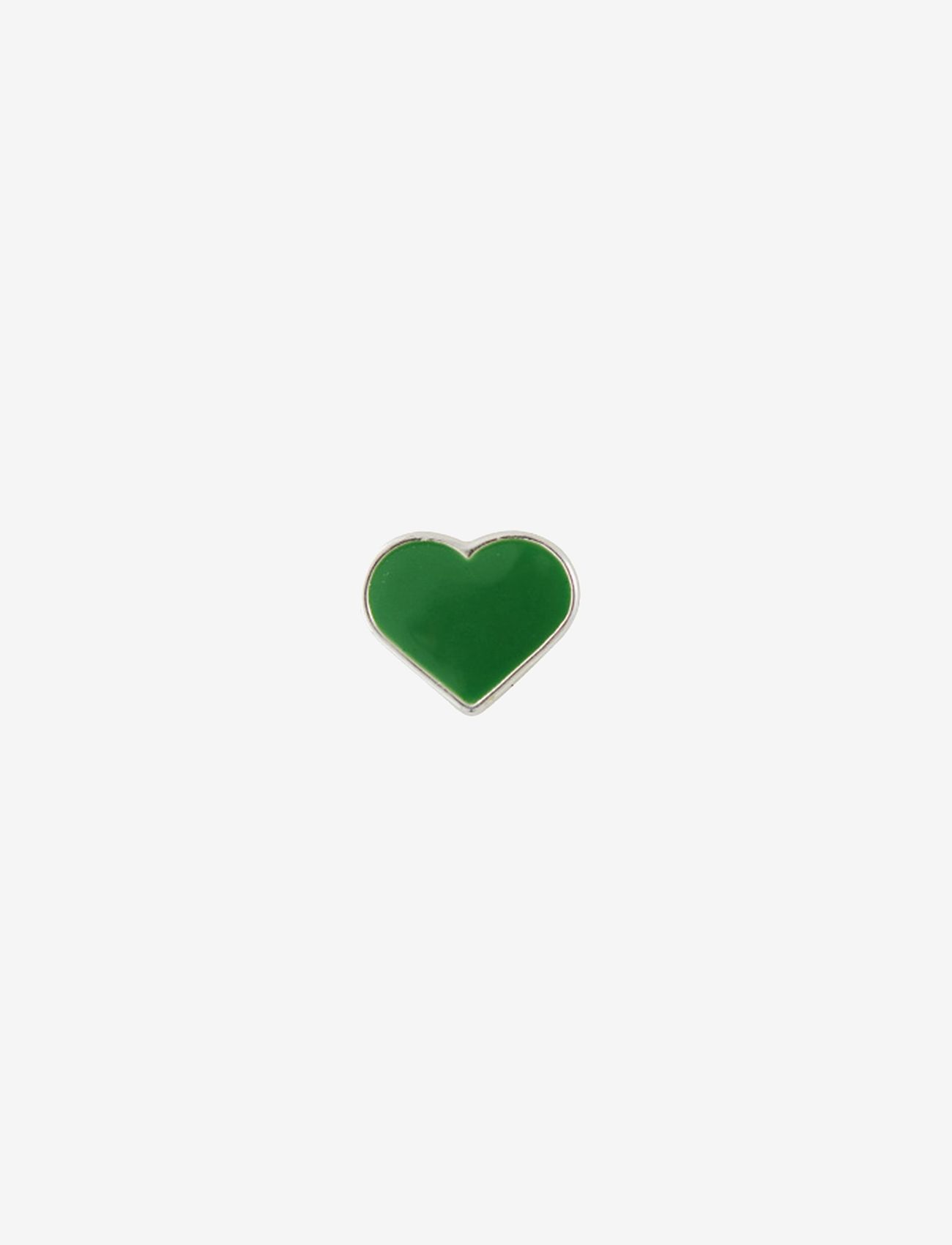 Design Letters - Enamel Heart Charm Silver - ballīšu apģērbs par outlet cenām - grass green 347c - 0
