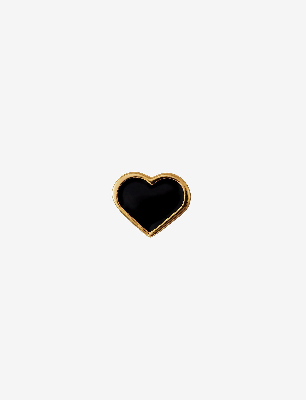 ENAMEL HEART CHARM, GOLD - BLACK