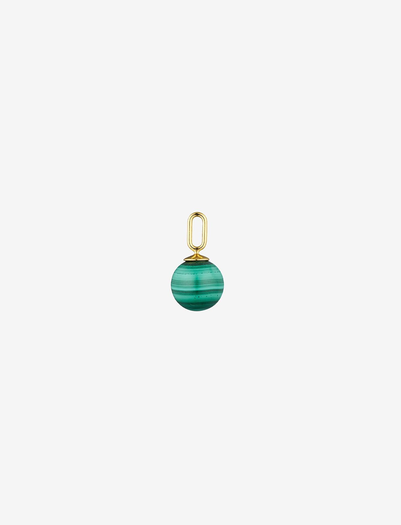 Design Letters - Stone Drop Charm 8mm Gold Plated - party wear at outlet prices - malachite - 0