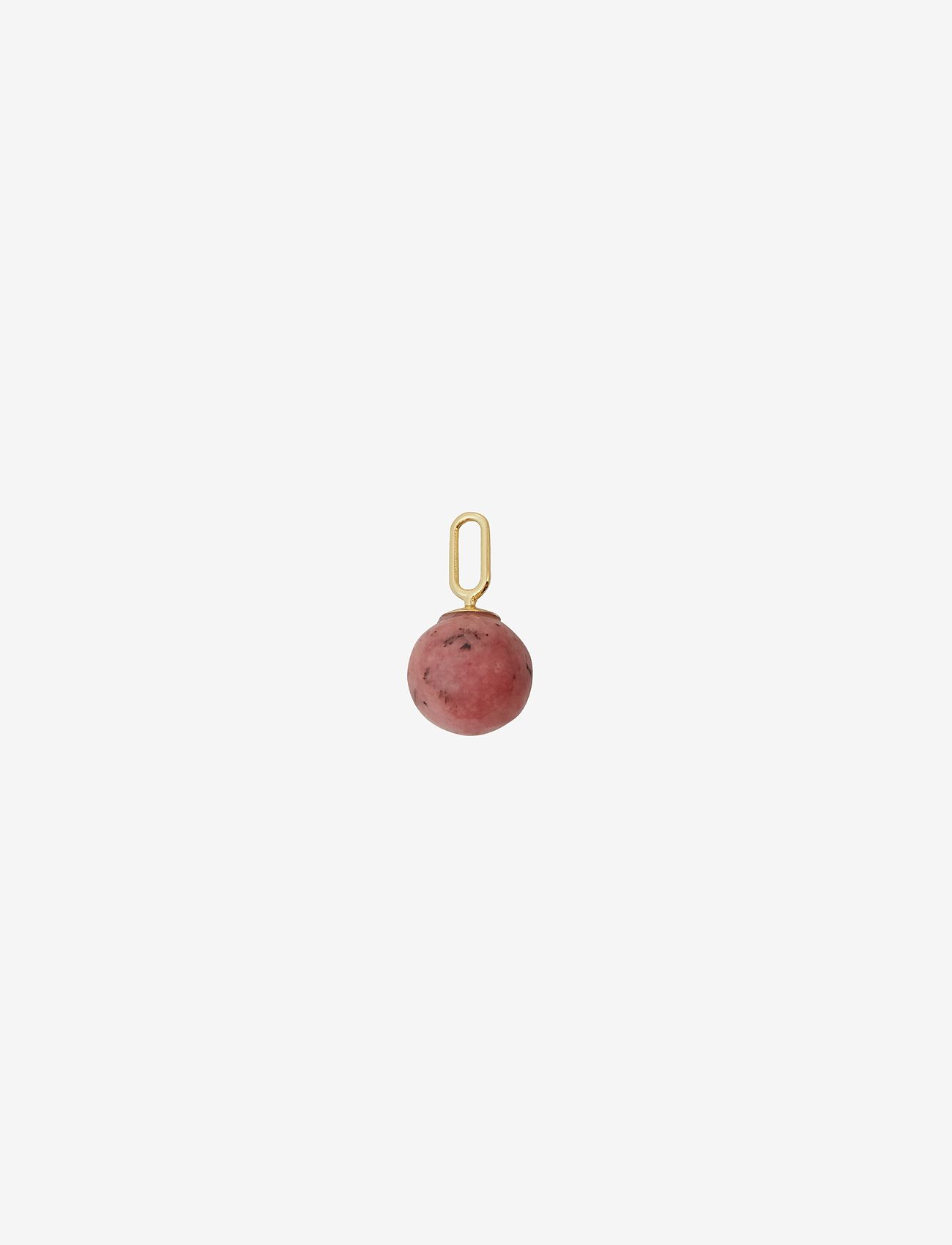 Design Letters - Stone Drop Charm 8mm Gold Plated - anhänger - red - 0