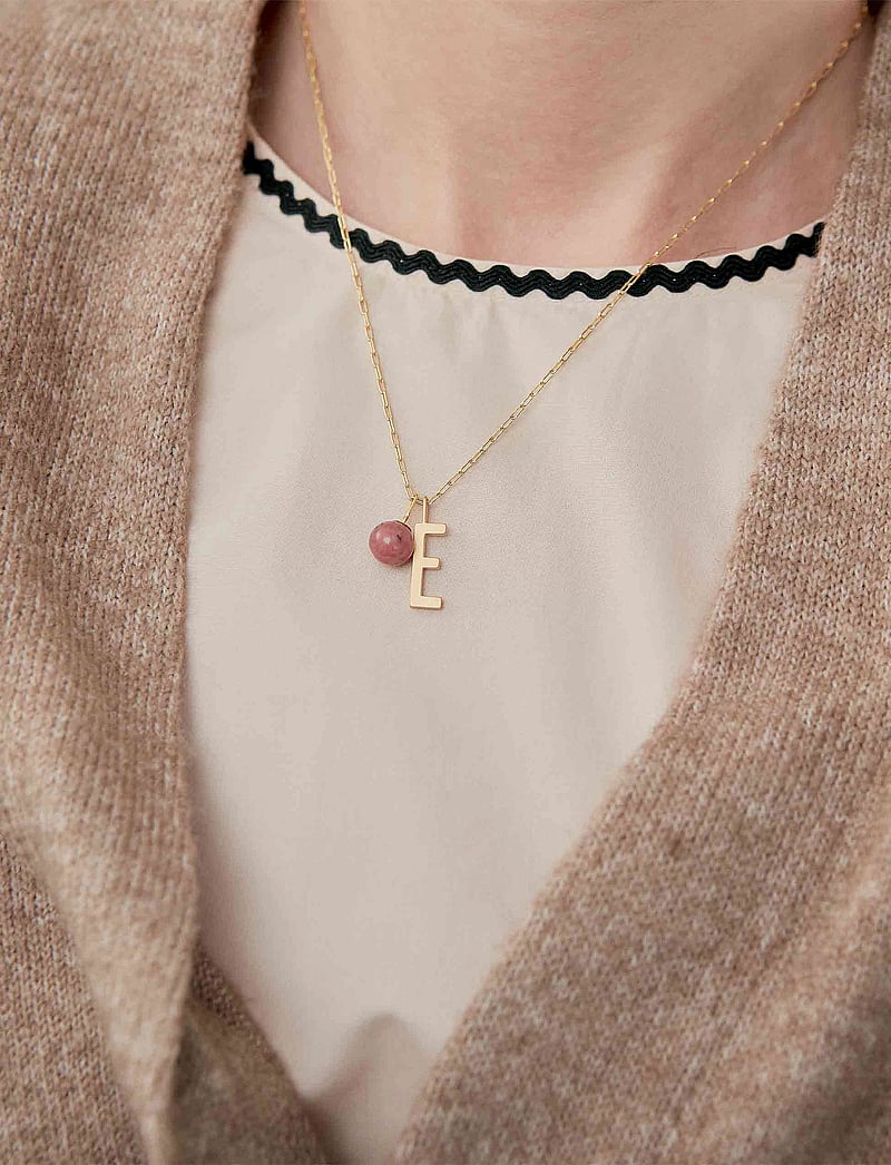 Design Letters - Stone Drop Charm - vedhæng - red - 0