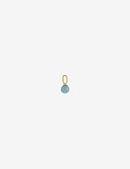 Stone Drop charm 5mm Gold Plated - BLUE