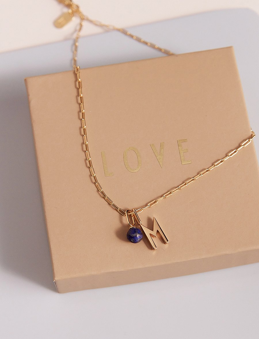 Design Letters - Stone Drop Charm - riipukset - gold - 0