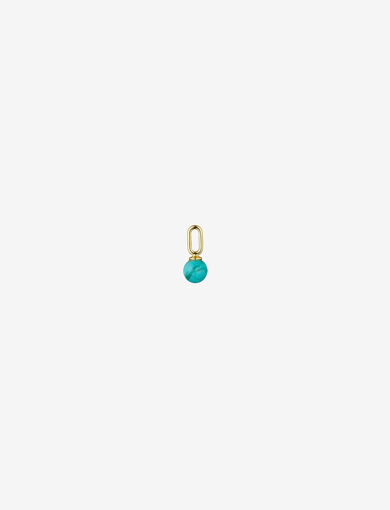 Design Letters - Stone Drop Charm - vedhæng - turquoise - 0