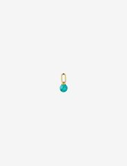 Stone Drop charm 5mm Gold Plated - TURQUOISE