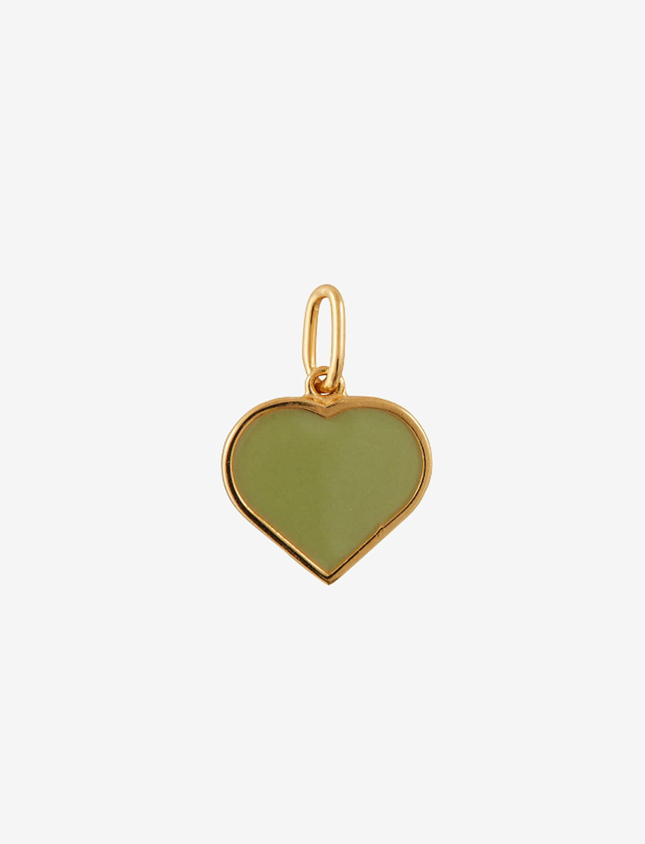 Design Letters - Big Heart Enamel Charm Gold (12mm) - festmode zu outlet-preisen - crispy green 5793c - 0