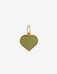 Big Heart Enamel Charm Gold (12mm) - CRISPY GREEN 5793C